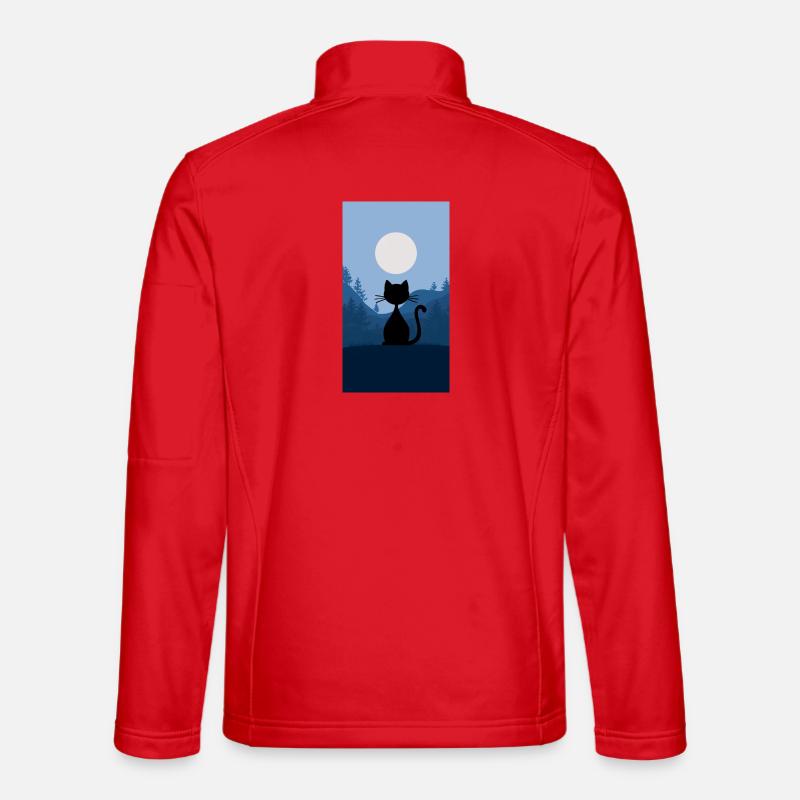 Chat au clair de lune - Veste en tissu softshell Unisexe - rouge