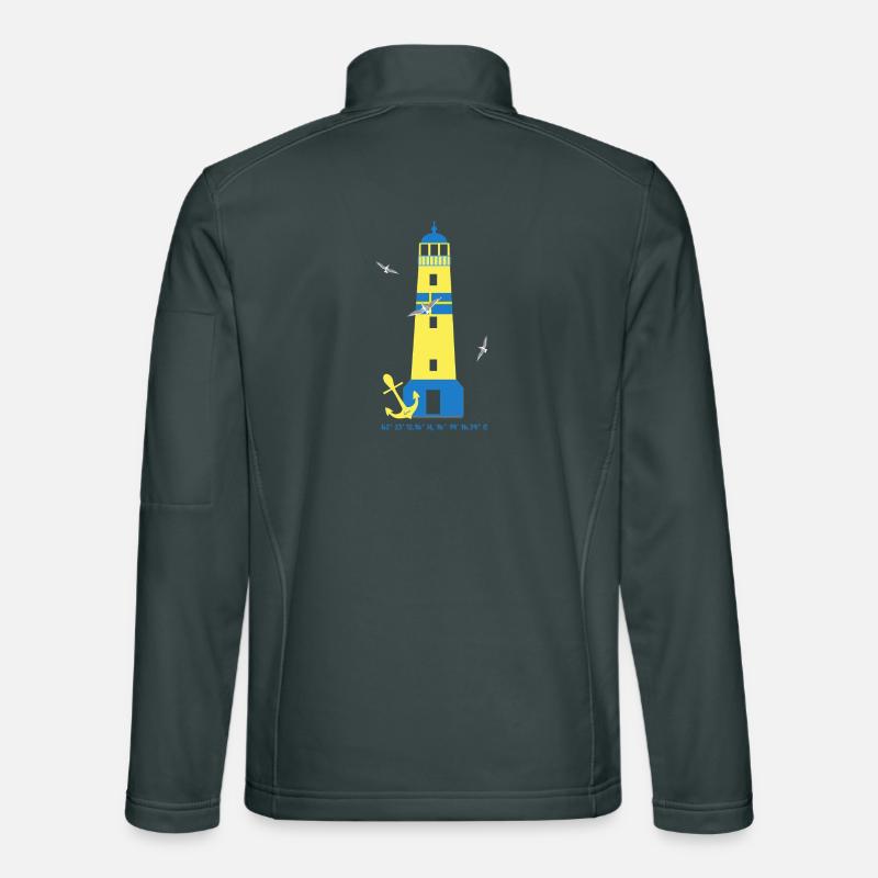 Lighthouse with seagulls and anchor Unisex Softshell Jacket