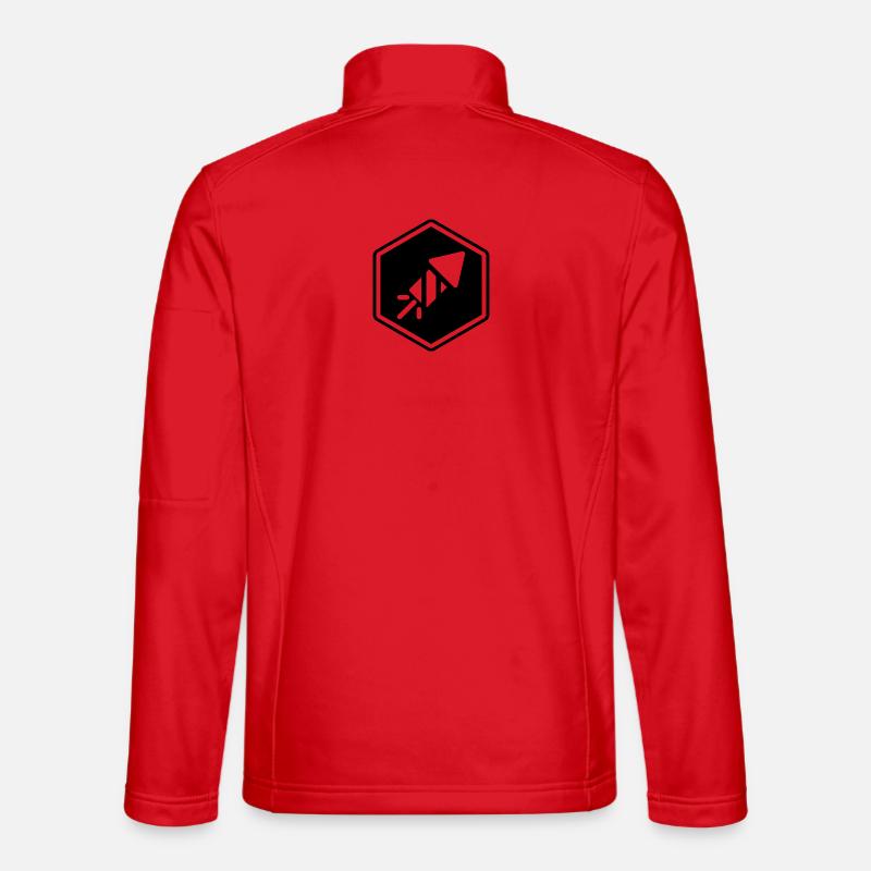 Abstraktes geometrisches Strichkunst-Design - Unisex Softshelljacke - Rot