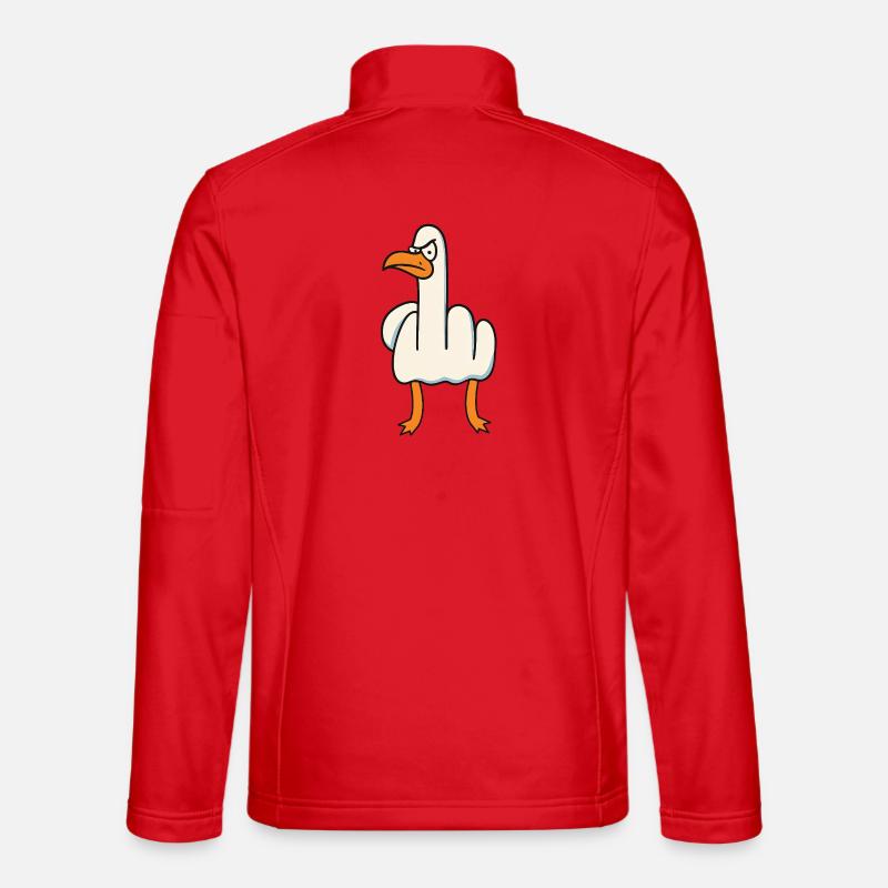 Middle Finger Goose Sarcasm - Unisex Softshell Jacket - red