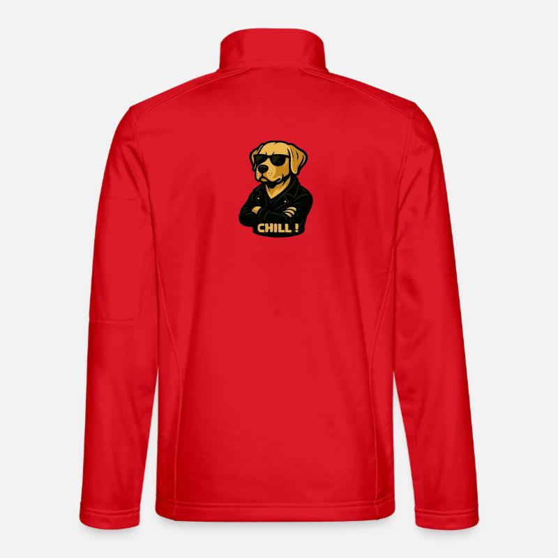 Cool Labrador with sunglasses – Chill - Unisex Softshell Jacket - red