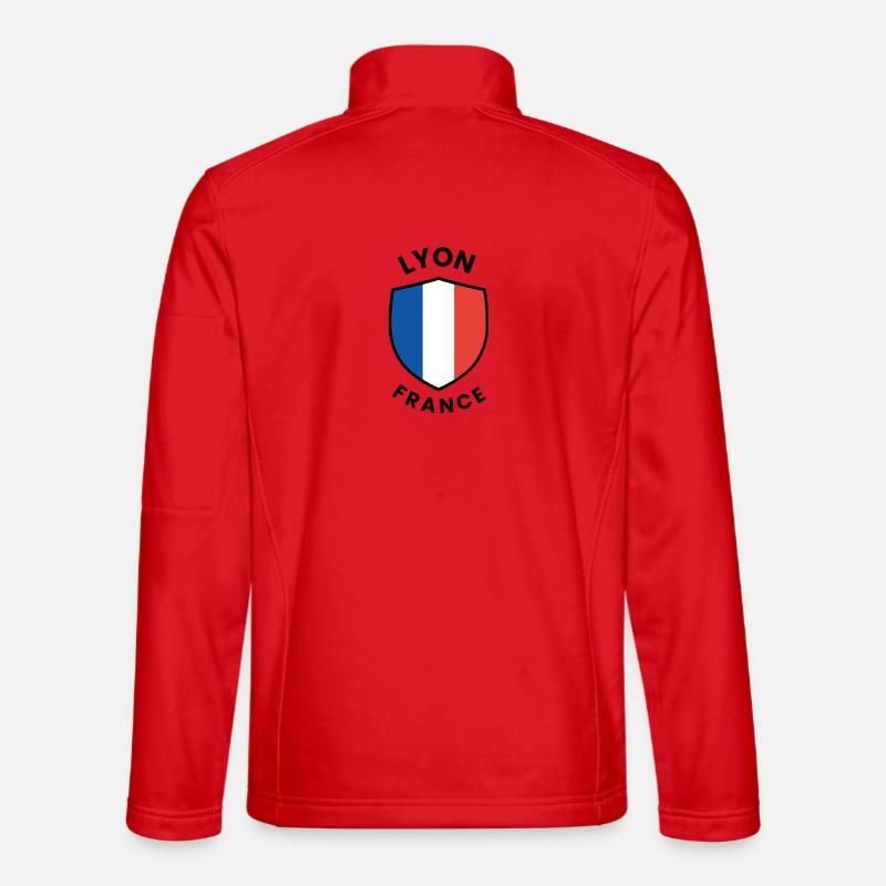 Lyon France Shield Design - Unisex Softshell Jacket - red