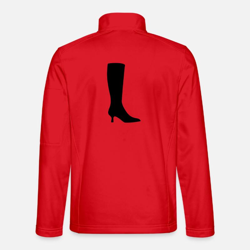 Black Boot Silhouette - Unisex Softshell Jacket - red
