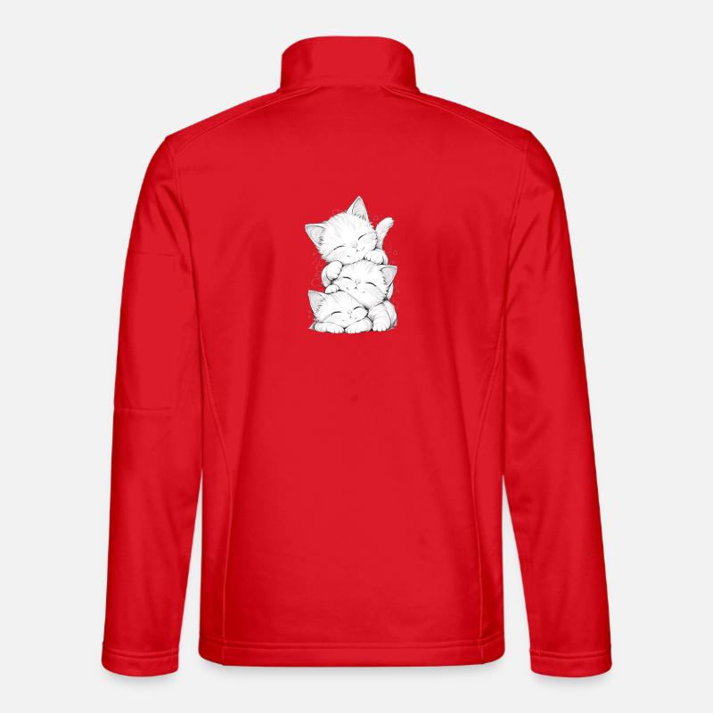 Trio chatons endormis - Veste en tissu softshell Unisexe - rouge
