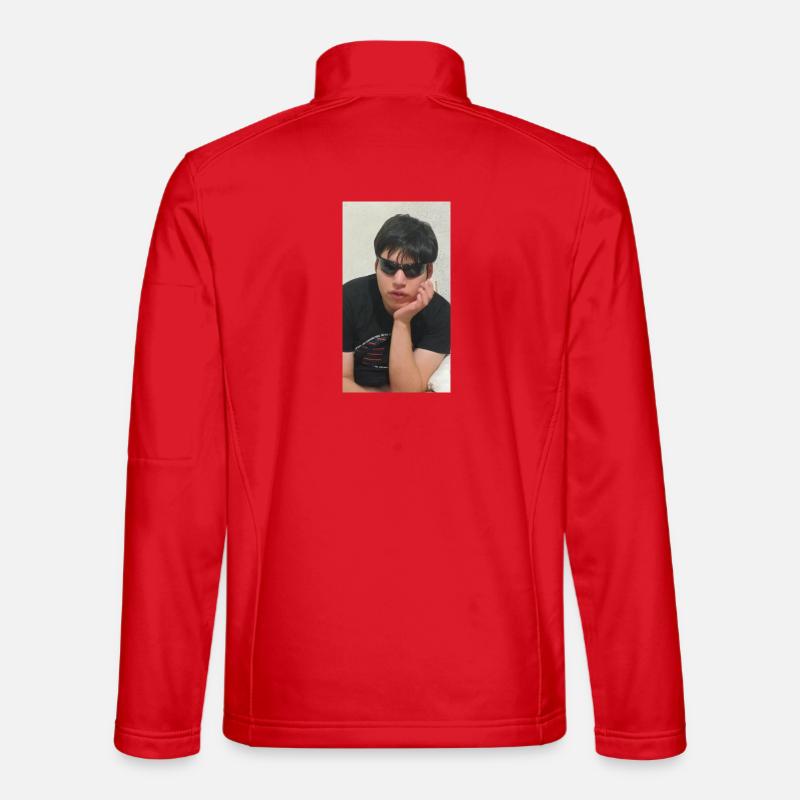 Urbane Silhouette mit Brille - Unisex Softshelljacke - Rot