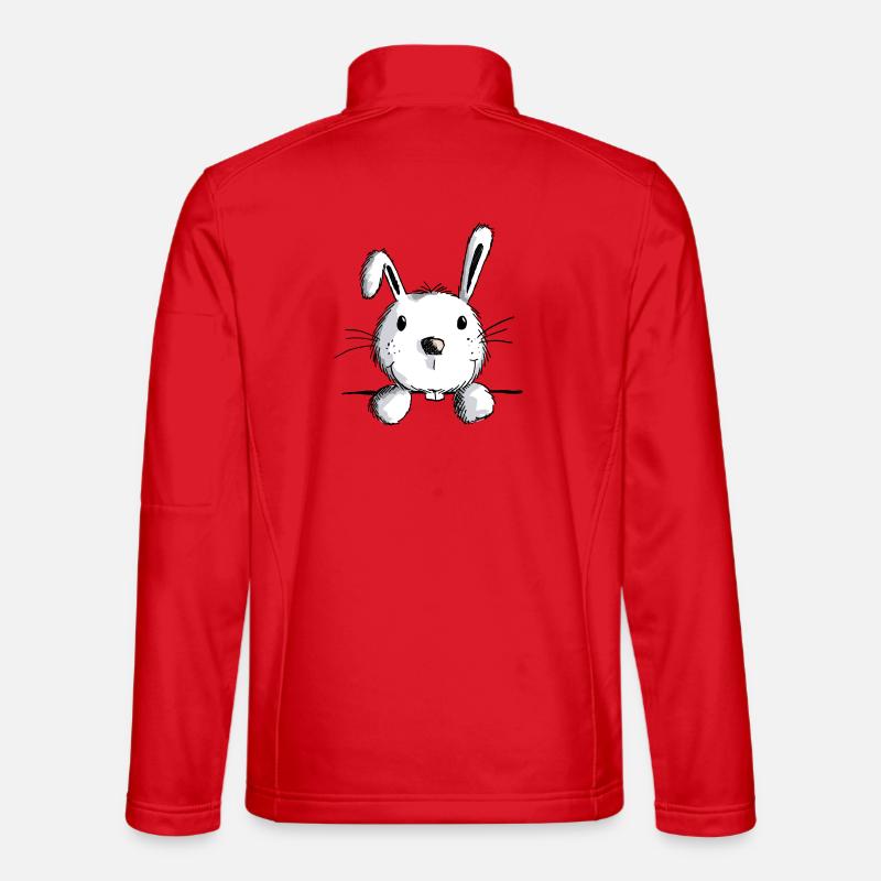 Neugieriger Hase - Hasen - Kaninchen - Karnickel - Unisex Softshelljacke - Rot