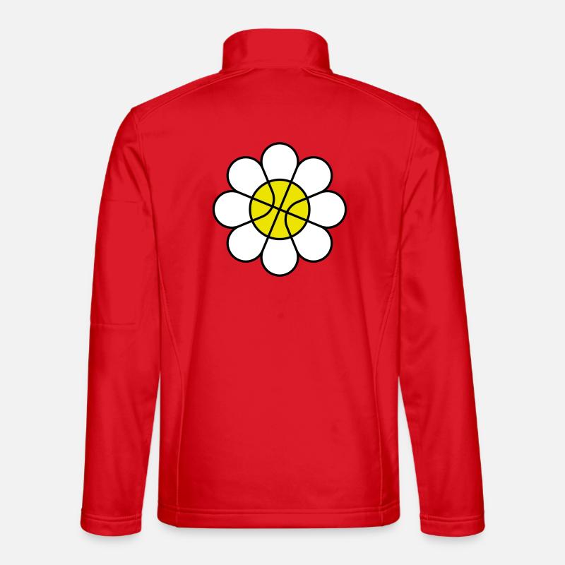 Basketball Gänseblümchen-Blume - Unisex Softshelljacke - Rot