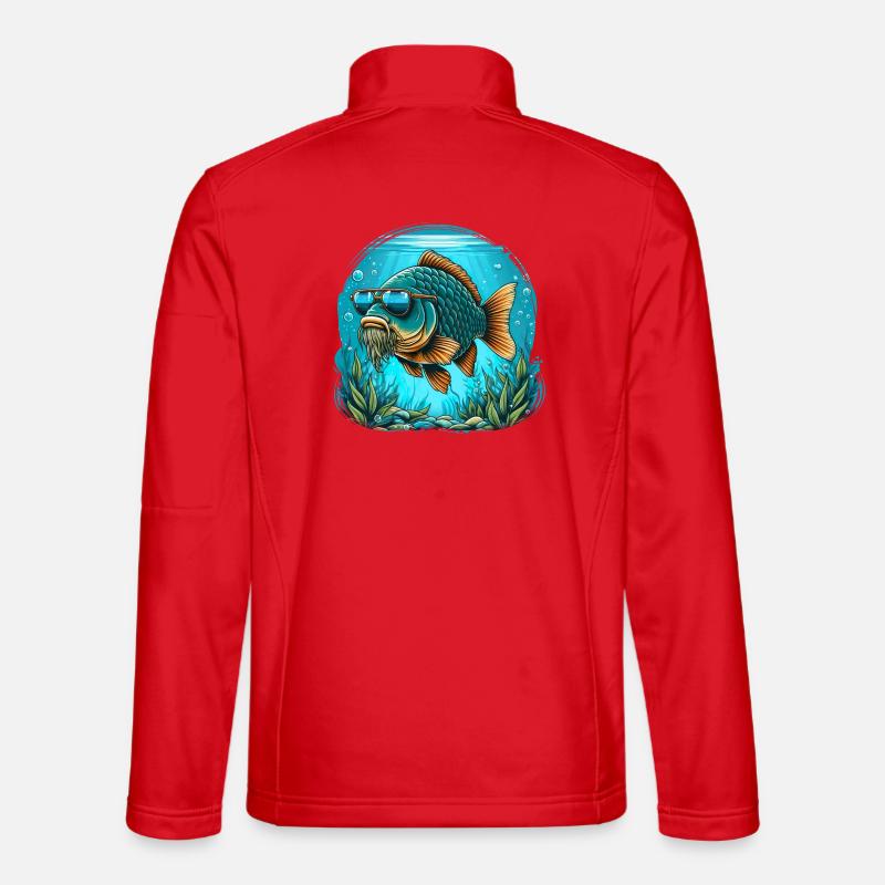 Carpe avec lunettes de soleil - Veste en tissu softshell Unisexe - rouge