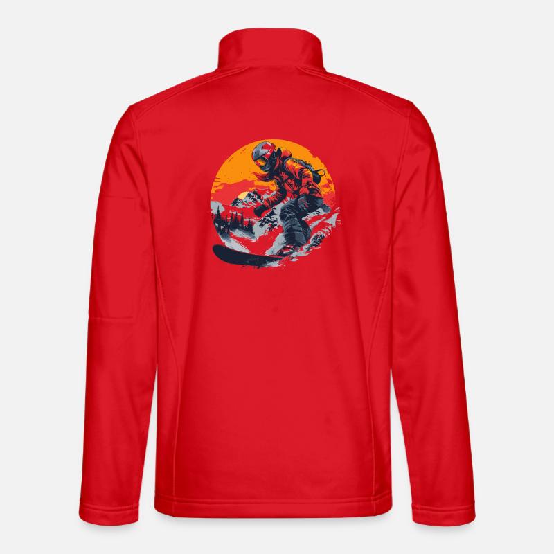 Snowboarderin Grafik - Unisex Softshelljacke - Rot