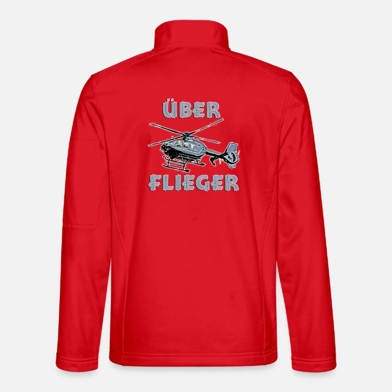 Überflieger - Hubschrauber - Unisex Softshelljacke - Rot