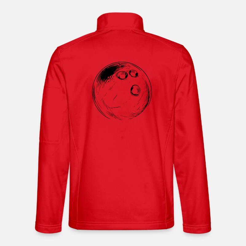 Bowling Drawing - Unisex Softshell Jacket - red