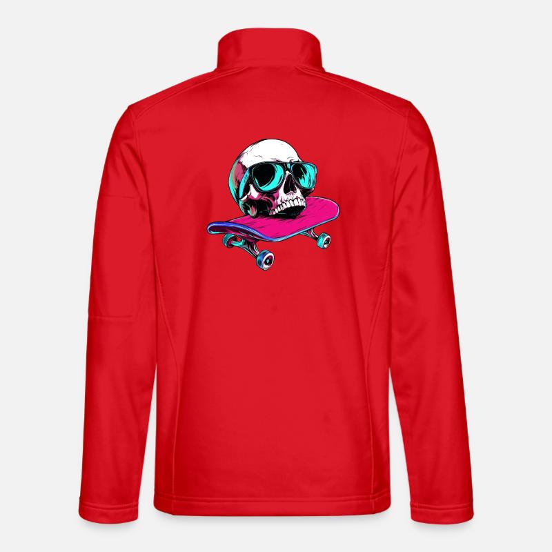 Skull Skateboard - 1990 - Unisex Softshell Jacket - red