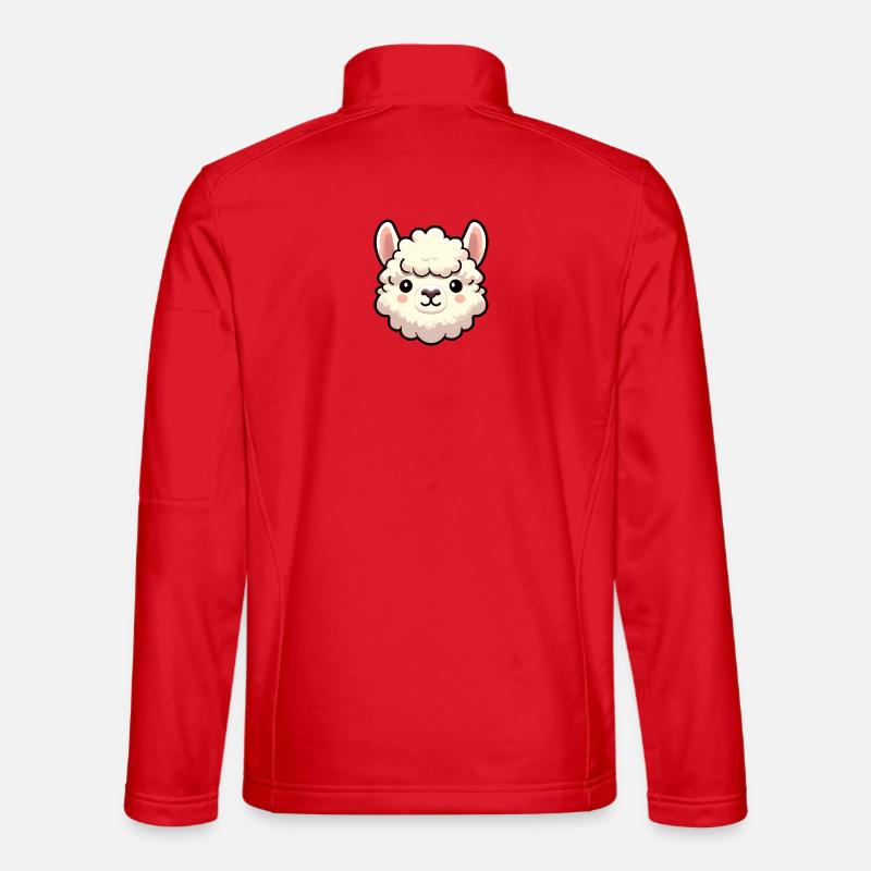 Comic Alpaka Baby Kopf - Unisex Softshelljacke - Rot