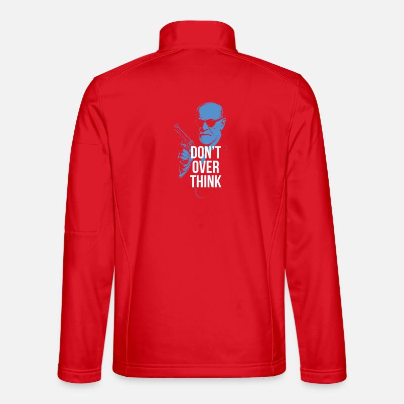 Bold Retro Sigmund Freud with gun - Unisex Softshell Jacket - red