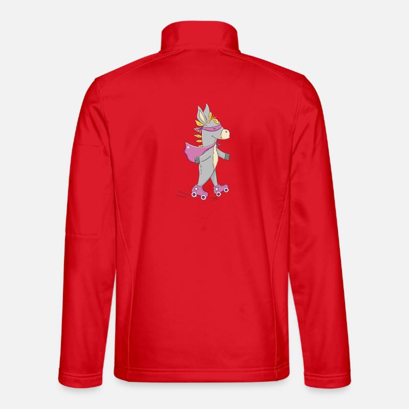 Rollergirl - Esel Girl mit Rollschuhen - Unisex Softshelljacke - Rot