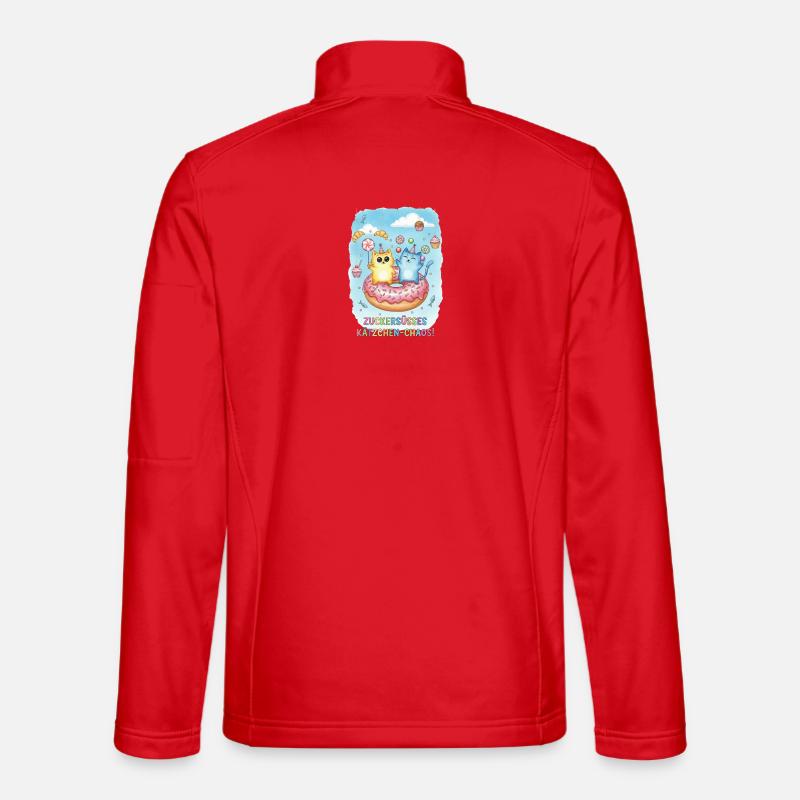 Kitten chaos on the donut - Unisex Softshell Jacket - red
