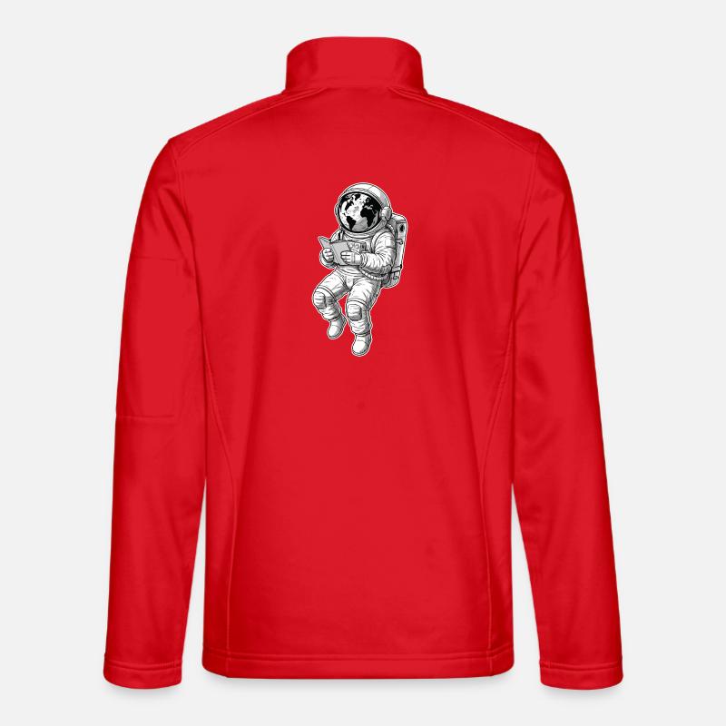 Astronaute Lecture Espace Terre - Veste en tissu softshell Unisexe - rouge