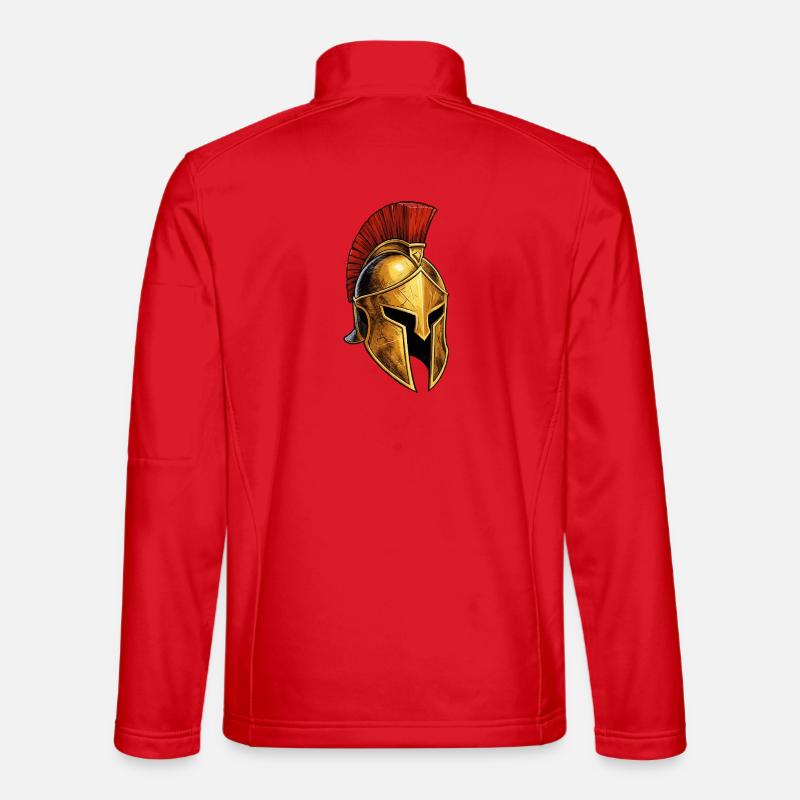 Golden Spartan helmet with red plume - Unisex Softshell Jacket - red