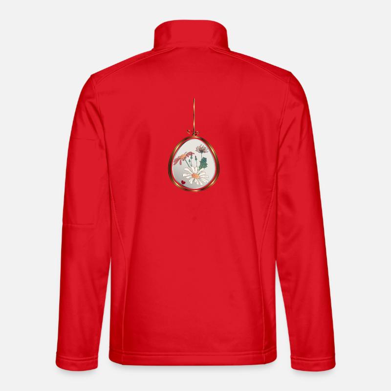 Pendentif fleur dans un cadre doré Veste en tissu softshell Unisexe