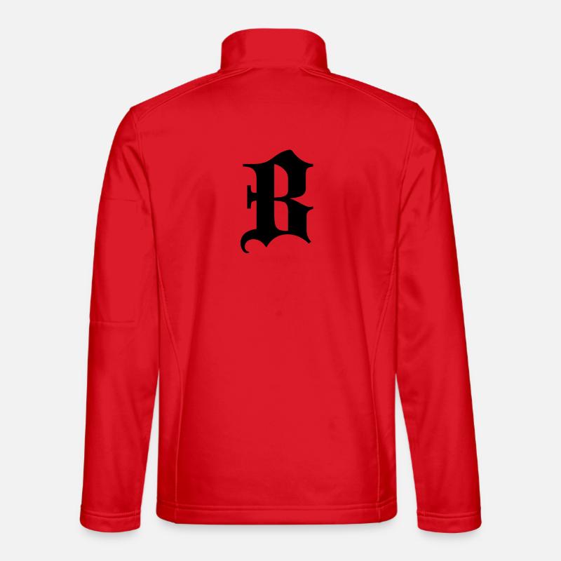 Verziertes gotisches B-Monogramm - Unisex Softshelljacke - Rot