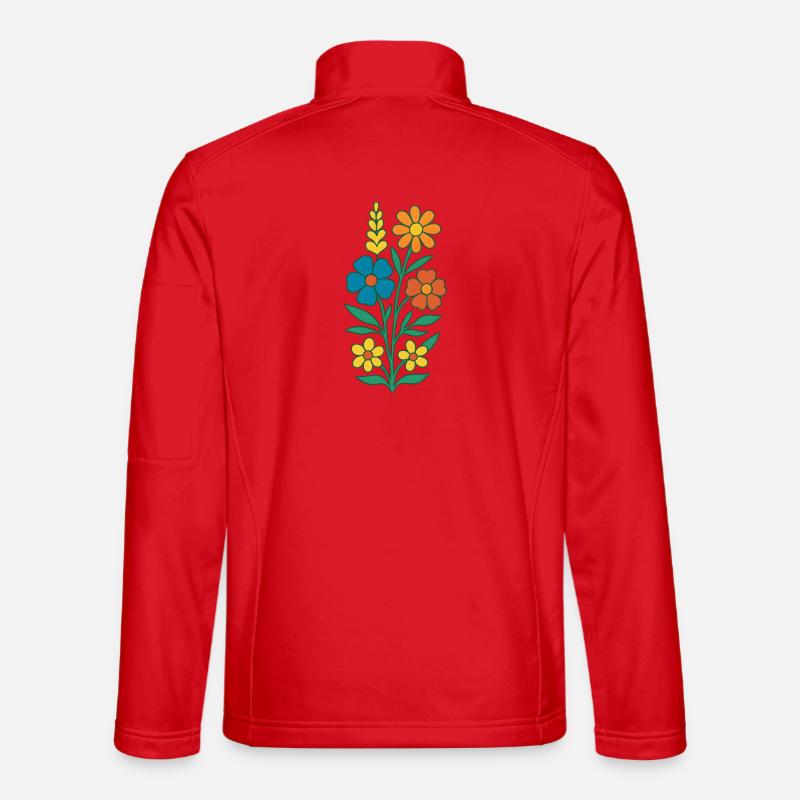Frühlingsblumen Farbenfroh - Unisex Softshelljacke - Rot