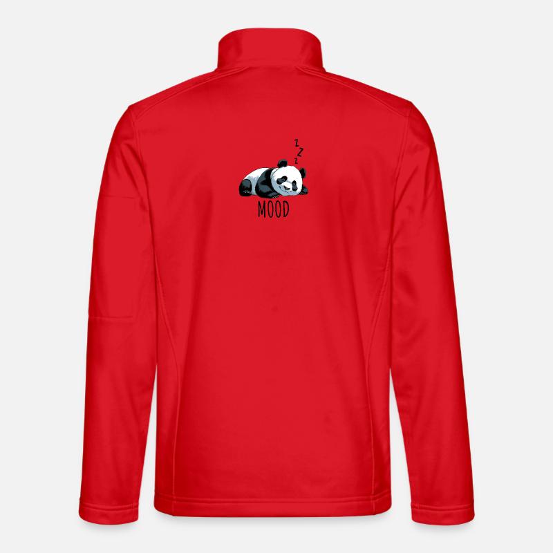 Schlafender Panda mit „Mood“-Schriftzug - Unisex Softshelljacke - Rot