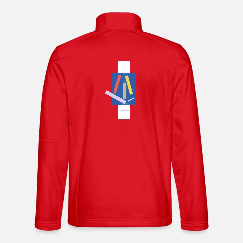 Abstrakte Farbblöcke Kunst Druckdesign - Unisex Softshelljacke - Rot