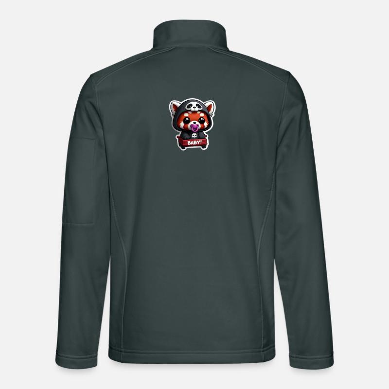 Panda bébé en capuche noir Veste en tissu softshell Unisexe