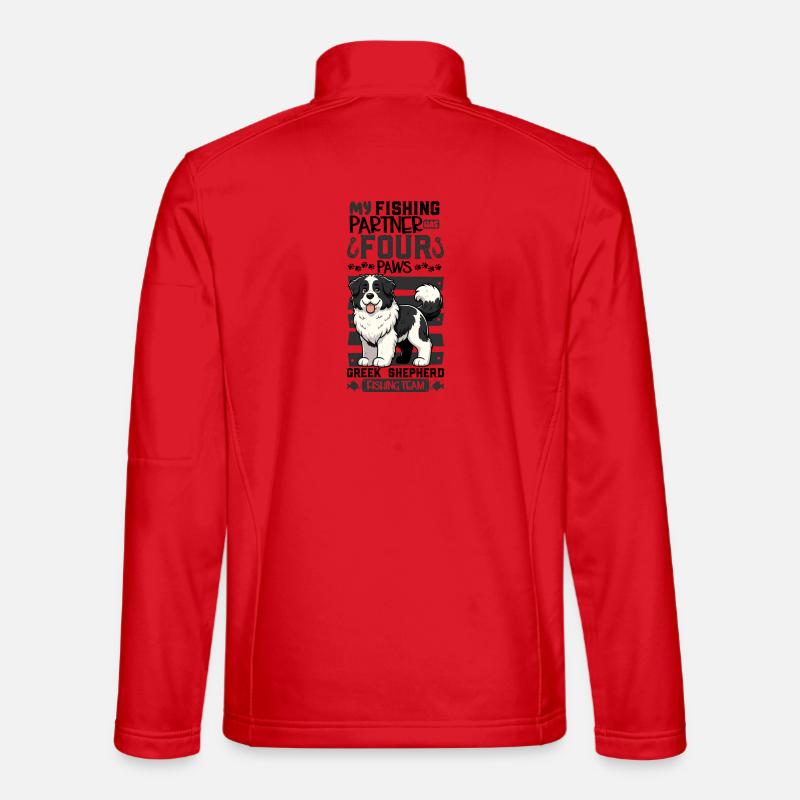 Angeln und Griechischer Schäferhund - Unisex Softshelljacke - Rot