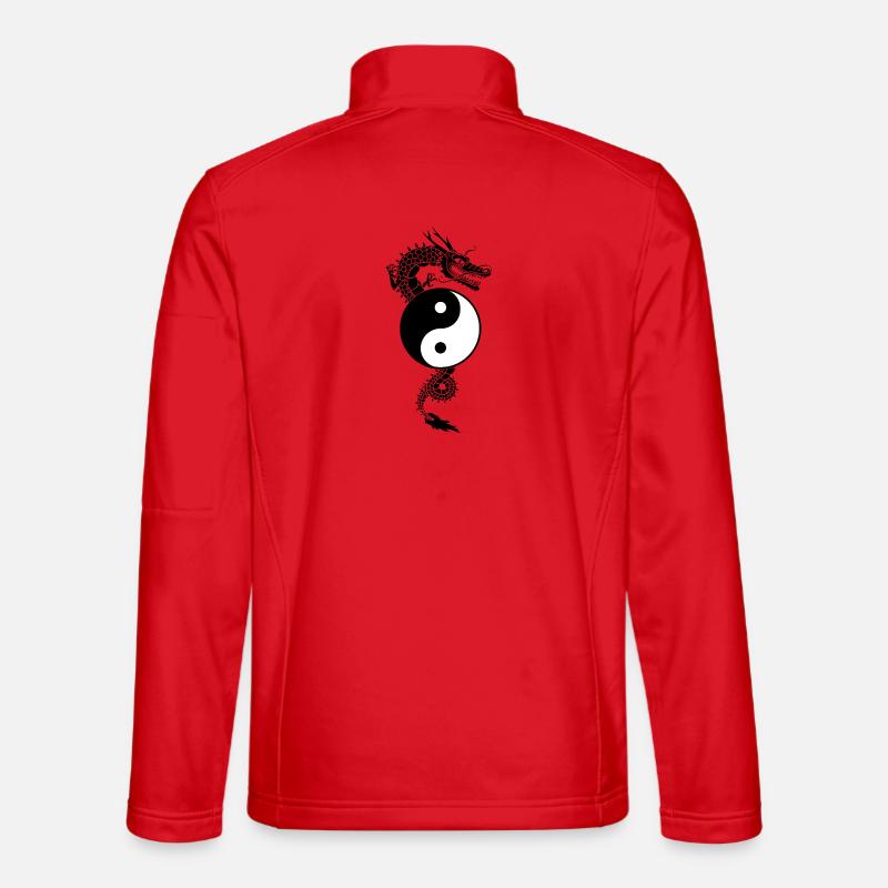 Yin and yang dragon - Unisex Softshell Jacket - red