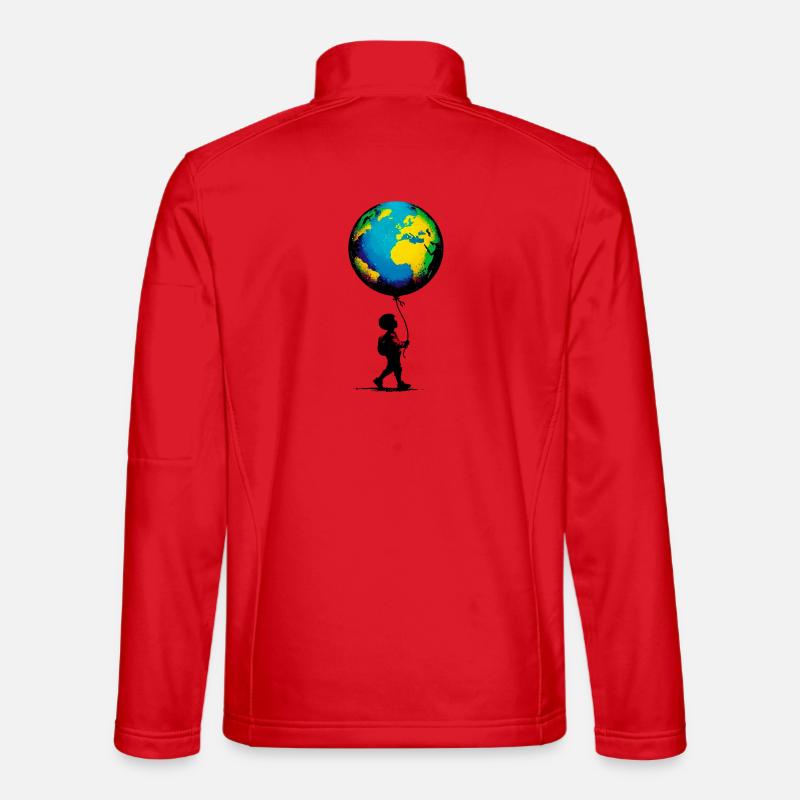 Planet Erde - Unisex Softshelljacke - Rot
