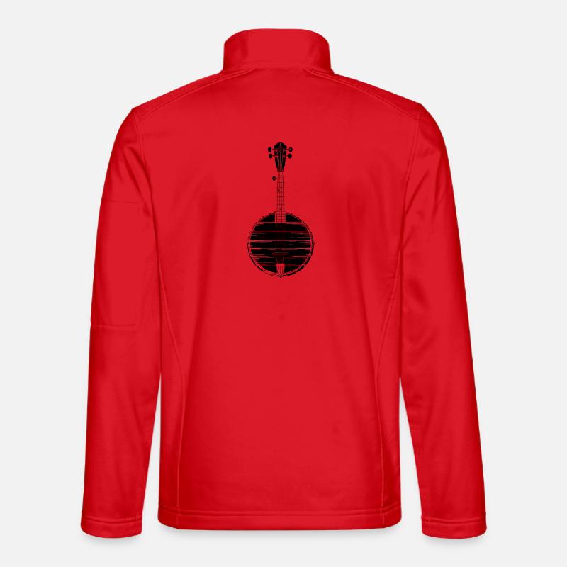 Banjo Sketch - Unisex Softshell Jacket - red