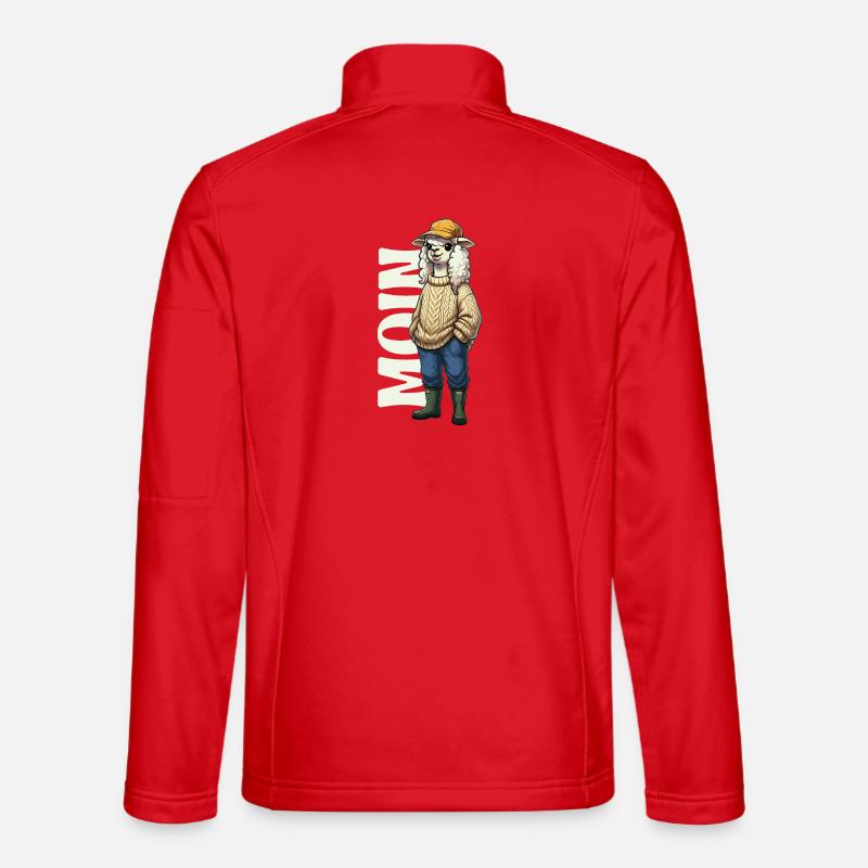 Moin Schaf – Küsten Design - Unisex Softshelljacke - Rot