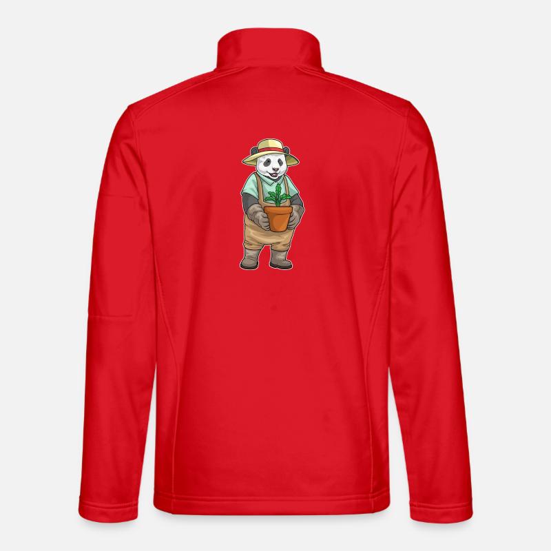 Jardin de semis Panda Gardener - Veste en tissu softshell Unisexe - rouge