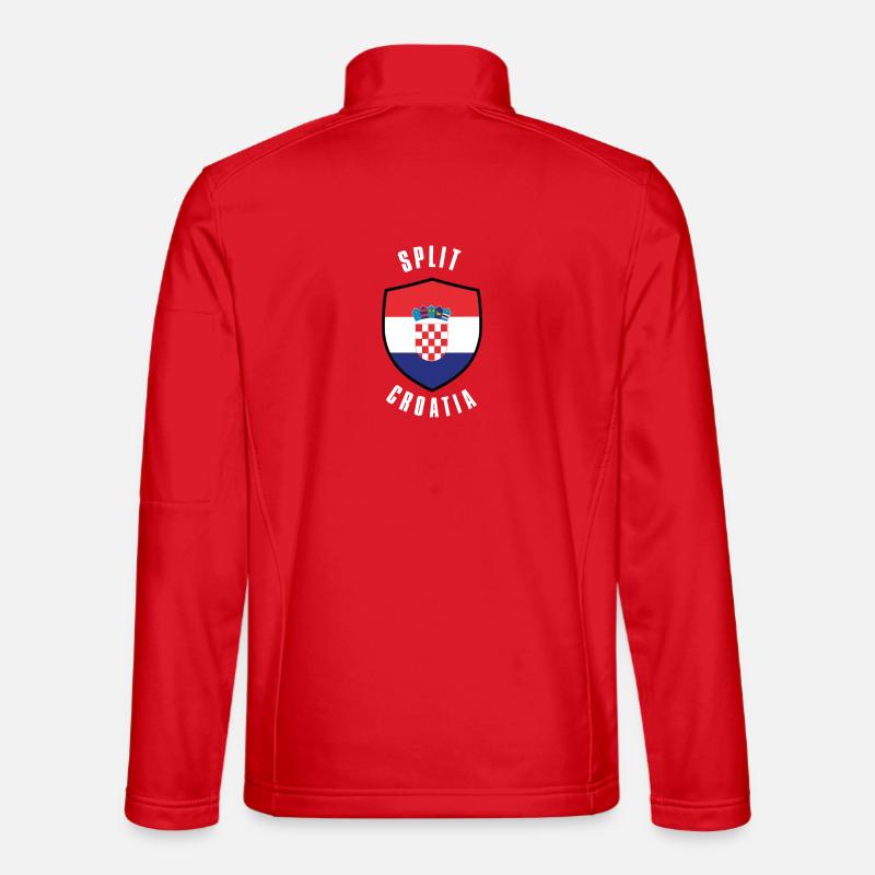 Geteilter Kroatien-Schild - Unisex Softshelljacke - Rot