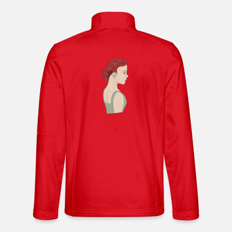 Mädchen mit einem Hörgerät - Unisex Softshelljacke - Rot