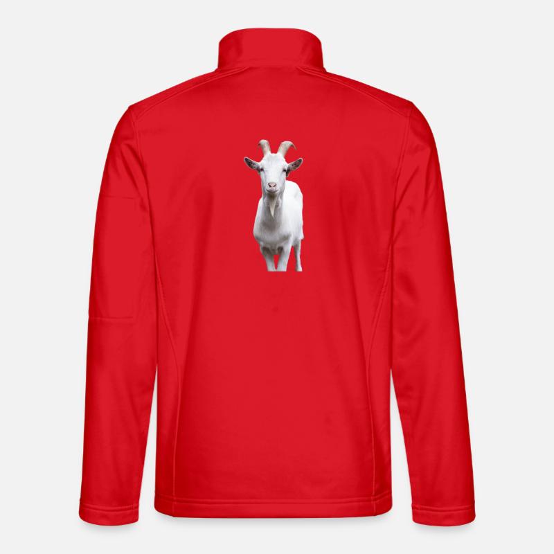 Weiße Bergziege Portrait Unisex Softshelljacke