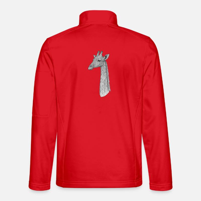 Geometric Giraffe Line - Unisex Softshell Jacket - red