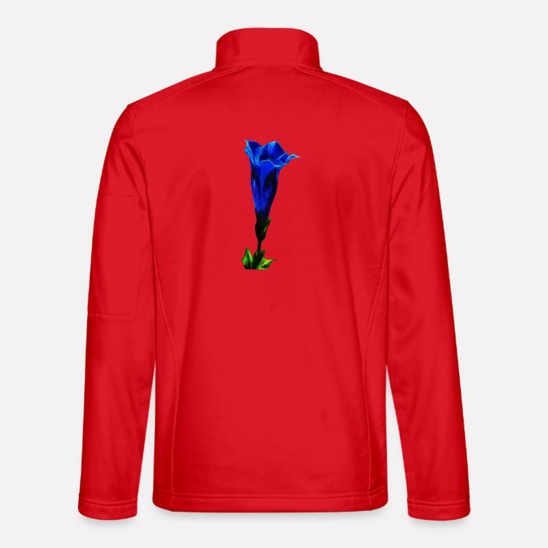 Luminous Alpine Gentian – Digital Art - Unisex Softshell Jacket - red