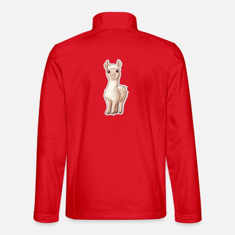 Lama Alpaka Llama Tier Geschenk - Unisex Softshelljacke - Rot