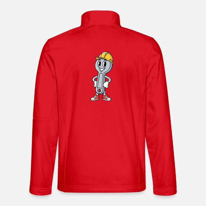 Technician Cartoon Wrench Humor Mechanic - Unisex Softshell Jacket - red