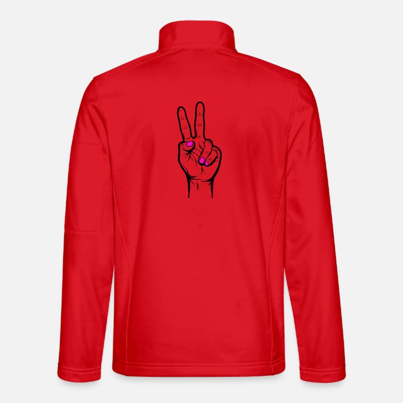 Peace Neon Pink - Unisex Softshell Jacket - red