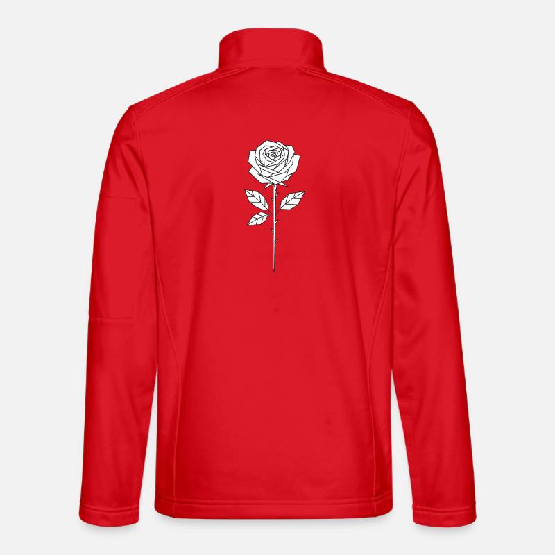 Geometric Line Rose - Unisex Softshell Jacket - red