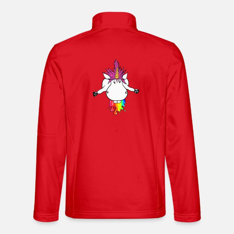 Regenbogen Einhorn Farbklecks Regenbogenkotze Unisex Softshelljacke