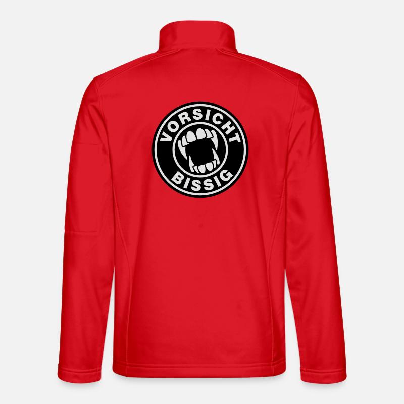 Vorsicht bissig - Unisex Softshelljacke - Rot