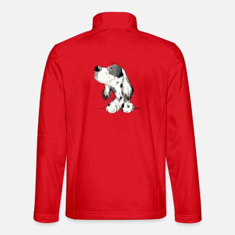 Englischer Setter I Hunde Comic Geschenk Unisex Softshelljacke