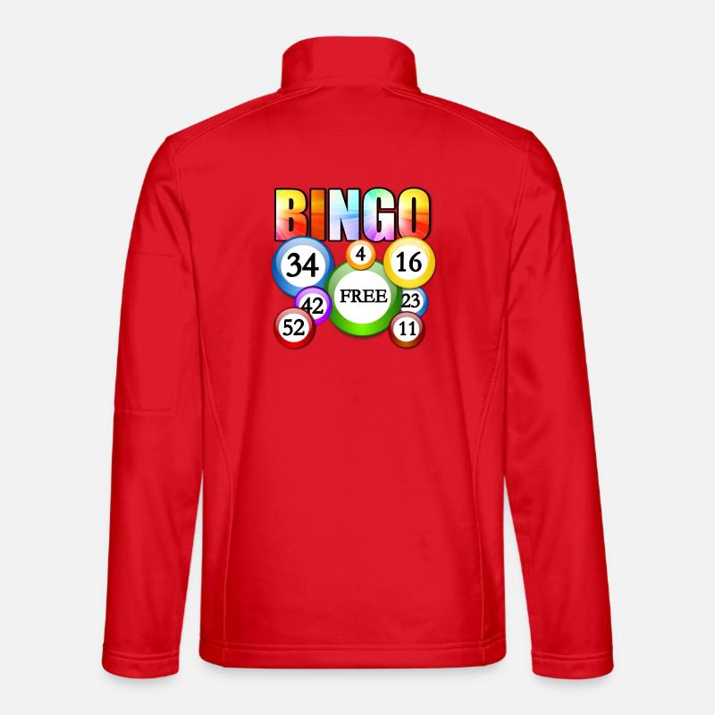 Lebendiges Bingo-Freiball-Design - Unisex Softshelljacke - Rot