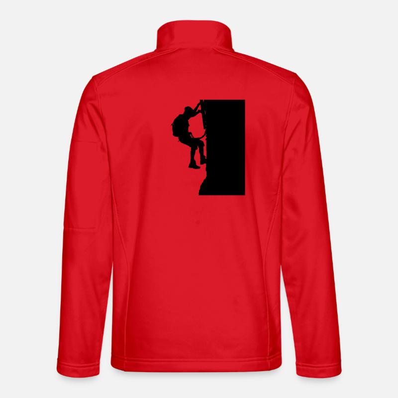 Via Ferrata Walker Silhouette Black - Unisex Softshell Jacket - red