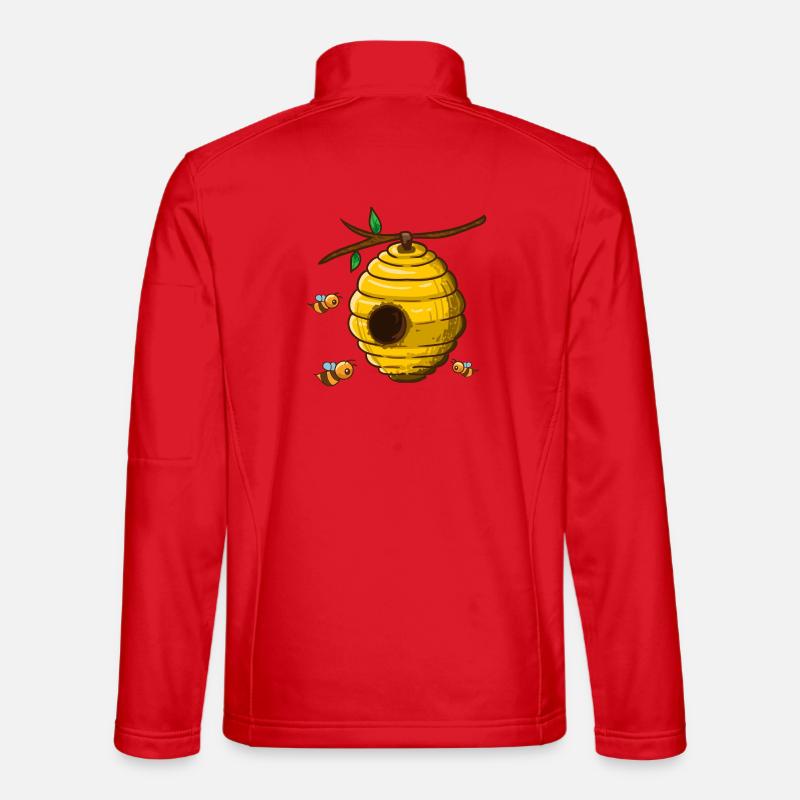 Bees around the hive - Unisex Softshell Jacket - red