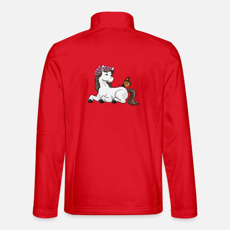 Pferd Blumenkranz - Unisex Softshelljacke - Rot
